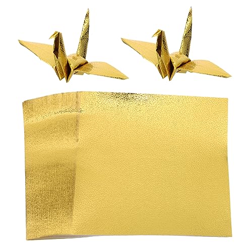 BELLIFFY Goldenes Origami-Papier, 10 x 10 cm, quadratisch, Metallic-Finish, Origami, Scrapbooking, Basteln, 100 Stück von BELLIFFY