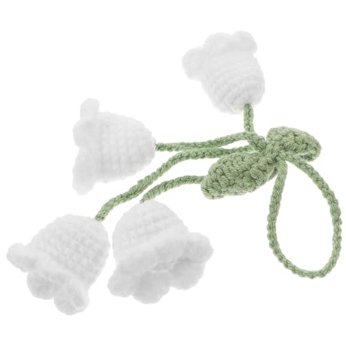 BELLIFFY Hängender Auto anhänger Häkelblume Weiß Handgefertigt Charmantes Auto Innenraum dekor für Rückspiegel Kreativer Autoschmuck Gemütliche Atmosphäre von BELLIFFY