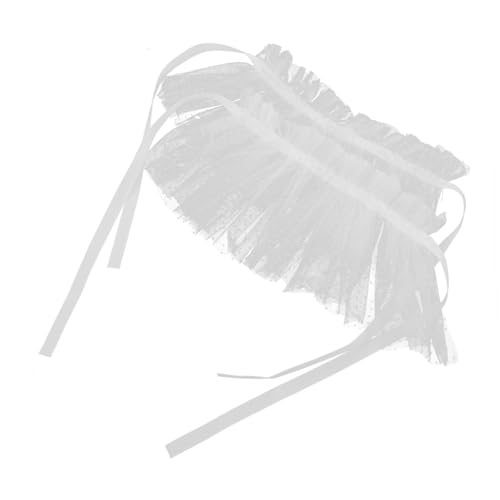 BELLIFFY Mesh Braut Manschette Weiß Perlen Armlinge Damen Abnehmbare Tüll Ärmel Manschetten für Party Kostüm Outdoor von BELLIFFY
