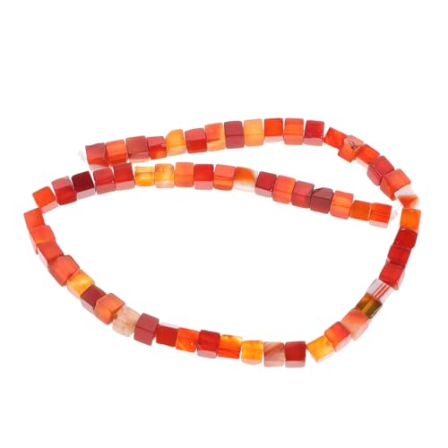 BELLIFFY Roter Jaspis Würfel Abstandshalter Perlen für Schmuckherstellung Stabiler Sitz Langlebige Farbe Einzigartige Form für DIY Armbänder Halsketten Zubehör von BELLIFFY