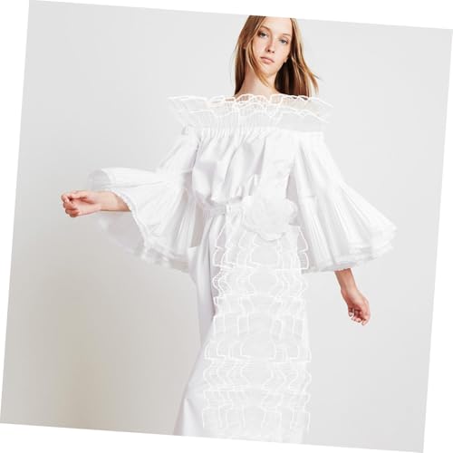 BELLIFFY Rüschenband Weiß Yards Polyester Wellenkante Eleganter Rüschensaum Atmungsaktiv Komfortabel Für Kleidungsdekoration DIY Nähen Festliche Accessoires von BELLIFFY