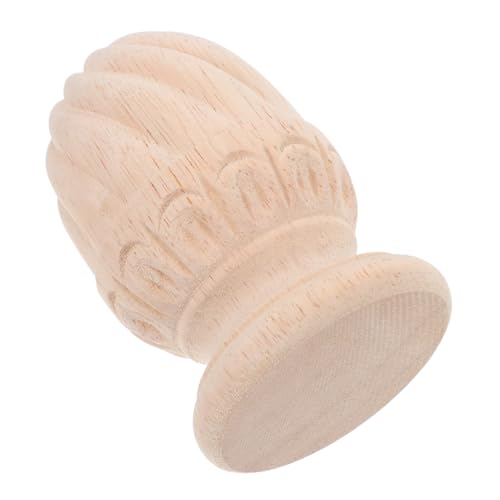 BELLIFFY Unlackierter Geschnitzter Holz Dekor Pfostenkopf Europäischer Stil Ananas Form Vielseitiger Dekorativer Baluster für Treppen Möbel und DIY Projekte von BELLIFFY