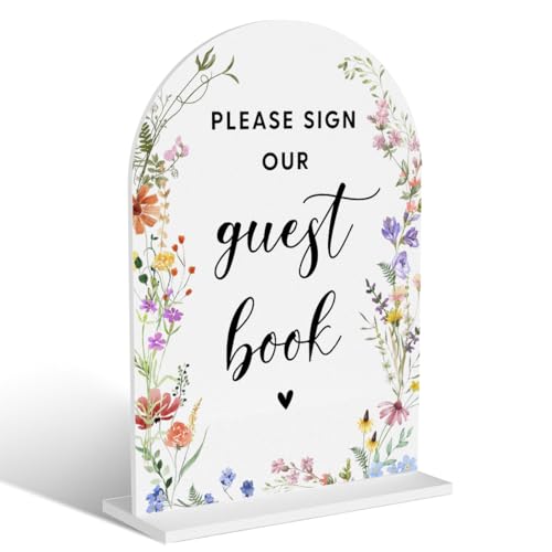 Acryl-Hochzeitsschilder, Brautparty-Dekorationen, modern, gewölbt, runde Oberseite, Acryl-Tischplatte, Schild mit Halter für Hochzeitsempfang, Party, Abendessen – bitte unterschreiben Sie unser Acryl-Hochzeitsschilder, Brautparty-Dekorationen, modern, gewölbt, runde Oberseite, Acryl-Tischplatte, Schild mit Halter für Hochzeitsempfang, Party, Abendessen – bitte unterschreiben Sie unser von BELLOWDEER