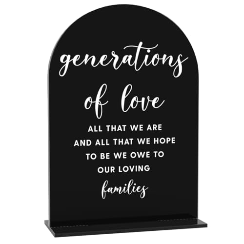 Acryl-Hochzeitsschilder, Generationen von Liebe, Schilder für den Hochzeitsempfang, Brautparty-Dekorationen, modern, gewölbt, runde Spitze, Acryl-Tischplatte, Schild mit Halter für Hochzeit, Party Acryl-Hochzeitsschilder, Generationen von Liebe, Schilder für den Hochzeitsempfang, Brautparty-Dekorationen, modern, gewölbt, runde Spitze, Acryl-Tischplatte, Schild mit Halter für Hochzeit, Party von BELLOWDEER