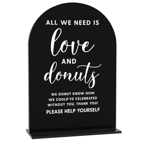 Acryl-Hochzeitsschilder, Liebes- und Donuts-Schilder für den Empfang, Brautparty-Dekorationen, modern, gewölbt, runde Spitze, Acryl-Tischplatte, Schild mit Halter für Hochzeit, Party, Abendessen Acryl-Hochzeitsschilder, Liebes- und Donuts-Schilder für den Empfang, Brautparty-Dekorationen, modern, gewölbt, runde Spitze, Acryl-Tischplatte, Schild mit Halter für Hochzeit, Party, Abendessen von BELLOWDEER