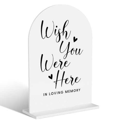Acryl-Hochzeitsschilder, Wish You Were Here, Schilder für den Hochzeitsempfang, Brautparty-Dekorationen, modern, gewölbt, runde Spitze, Acryl-Tischplatte, Schild mit Halter für Hochzeit, Party Acryl-Hochzeitsschilder, Wish You Were Here, Schilder für den Hochzeitsempfang, Brautparty-Dekorationen, modern, gewölbt, runde Spitze, Acryl-Tischplatte, Schild mit Halter für Hochzeit, Party von BELLOWDEER
