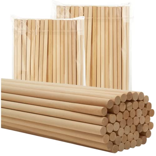40 Stück Dübelstange 30,5 cm Holzdübel 1/4 Zoll Holzstäbchen zum Basteln, Holzstäbchen, Holzdübel zum Basteln von BELMAKS