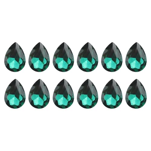 BELOWSYALER 12 Stück Strasssteine mit spitzer Rückseite, Glas-Strasssteine in Tropfenform für Handy, Schmuckherstellung, Schuhe, Kleidung, Dekoration von BELOWSYALER