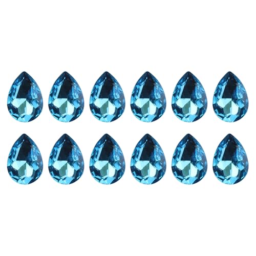 BELOWSYALER 12 Stück Strasssteine mit spitzer Rückseite, Glas-Strasssteine in Tropfenform für Handy, Schmuckherstellung, Schuhe, Kleidung, Dekoration von BELOWSYALER