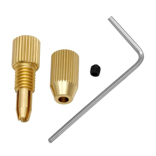BELOWSYALER Bohrer-Befestigungsklemmen, 0,8 mm - 1,5 mm, Messing-Bohrer-Set für 2,3 mm Elektromotorwellen von BELOWSYALER