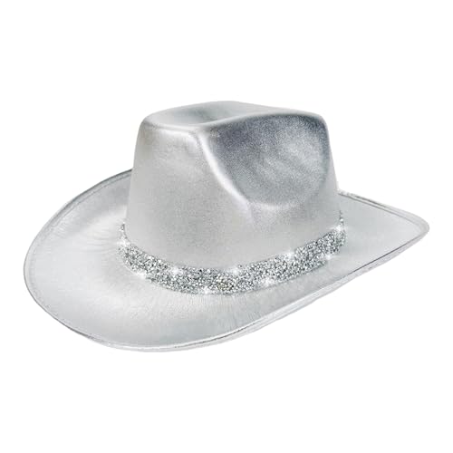 BELOWSYALER Panamahut mit Schmucksteinen, schwerer Kristall, Überraschung, für Mädchen, Jungen, Brauthut für Karneval, Musikfestival, bequeme Passform, Cowboyhüte von BELOWSYALER