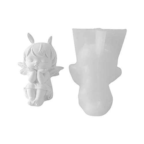 Handgefertigte Engel-Form aus Gipspuppe, Silikonform, hausgemachte Engel-Form, Mädchen mit Flügeln, Gips von BELOWSYALER