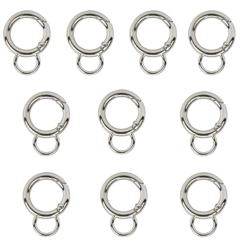 Metall-Karabiner, Schlüsselanhänger, Schnalle, Metall-Federclip für Handtasche, Griff, Schlüsselanhänger, Handwerk, Schmuckherstellung, 10 Stück von BELOWSYALER