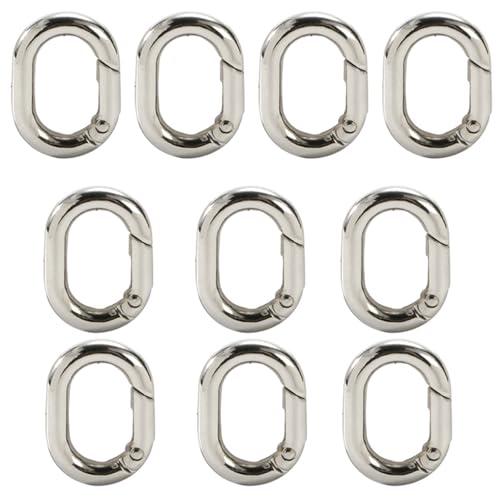 Metall-Karabiner, Schlüsselanhänger, Schnalle, Metall-Federclip für Handtasche, Griff, Schlüsselanhänger, Handwerk, Schmuckherstellung, 10 Stück Metall-Karabiner, Schlüsselanhänger, Schnalle, Metall-Federclip für Handtasche, Griff, Schlüsselanhänger, Handwerk, Schmuckherstellung, 10 Stück von BELOWSYALER