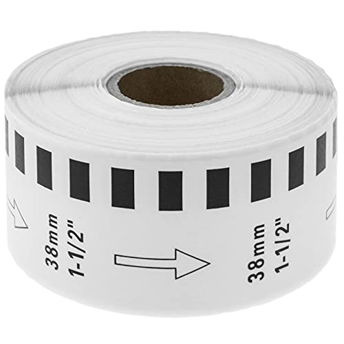 BeMatik - Rollen Etiketten Brother kompatibel DK-22225 Breite 38mm Länge 30,48m 10-Pack von BEMATIK.COM