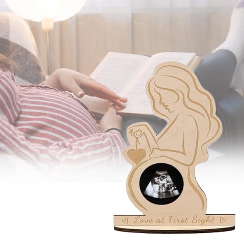 BEMAXYE Ultraschall-Bilderrahmen aus Holz für Schwangere, werdende Mutter, Sonogramm, Gedenken, Naturholz, Geschenk (A) von BEMAXYE
