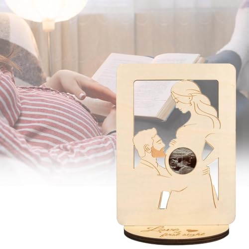 BEMAXYE Ultraschall-Bilderrahmen aus Holz für Schwangere, werdende Mutter, Sonogramm, Gedenken, Naturholz, Geschenk (B) von BEMAXYE