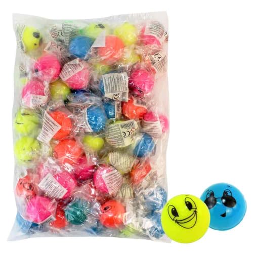 BEMIRO Emoji Flummis, 50 Stück, 4,5 cm, Bunte Springbälle mit Lachgesichtern, Mitgebsel für Kindergeburtstag und Party BEMIRO Emoji Flummis, 50 Stück, 4,5 cm, Bunte Springbälle mit Lachgesichtern, Mitgebsel für Kindergeburtstag und Party von BEMIRO