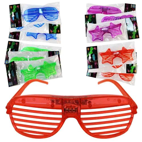 BEMIRO Partybrille im 2010er-Look – Balkendesign vor den Augen – 12 Varianten: 4 Farben & 3 Formen – stylisches Accessoire für Partys, Festivals & Events – ohne Kabel – cooler Retro-Stil (1) von BEMIRO