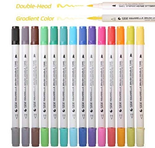 28 Farbverlauf Farbe Art Pinsel Marker Künstler Dual Headed Watercolor Marker Stift für Zeichnen Färben Kalligraphie Manga Design von BEMLP
