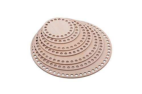 Lagrave Creative Platz Korbböden Set, Korbböden zum Häkeln, Sperrholz Basen für Häkelkorb, 10cm, 15cm und 17cm (10 cm x 5 Stck) von BENALI