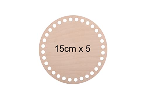 Lagrave Creative Platz Korbböden Set, Naturholzkorbboden, Korbböden zum Häkeln, Blank Häkelkorb Holz Basis Für DIY, Crochet basket bottom, crochet basket base (15 cm x 5 Stck) von BENALI