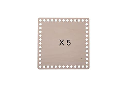 BENALI Lagrave Creative Platz Korbböden Set, Naturholzkorbboden, Korbböden zum Häkeln, Sperrholz Basen für Häkelkorb,Basis Für DIY Korb Weberei Bastelarbeiten (17 cm x 5 Stck) von BENALI