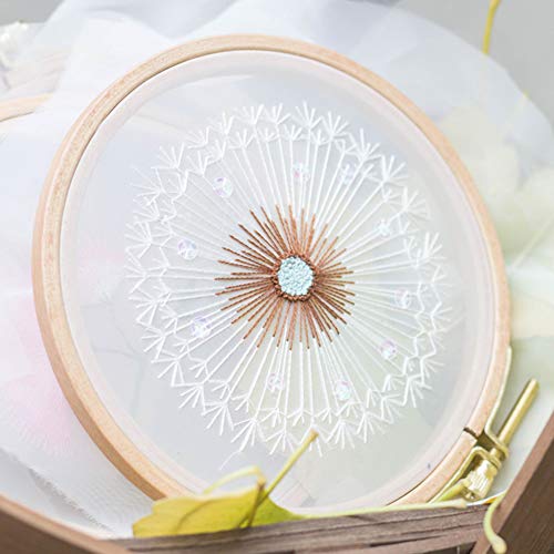 BENBO Stickset für Anfänger mit Muster, kreative Pusteblumen-Handstickerei, Kreuzstich, Nadelspitze mit Farbmuster-Tuch, 15 cm Bambus-Stickrahmen, Farbfäden und Werkzeug-Set BENBO Stickset für Anfänger mit Muster, kreative Pusteblumen-Handstickerei, Kreuzstich, Nadelspitze mit Farbmuster-Tuch, 15 cm Bambus-Stickrahmen, Farbfäden und Werkzeug-Set von BENBO