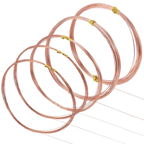 BENECREAT 0.5 mm Blanker Massiver Kupferdraht, 50m 4 Stilen Runder Weicher Kupferdraht, Reiner Kupferdraht Für Die Schmuckherstellung, Das Verpacken von Edelsteinen von BENECREAT