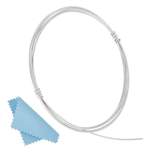 BENECREAT 0.5mm 925 Sterling Silber Echt Platin Plattiert Draht 1 m Halbweicher Runder Schmuckdraht Mit Poliertuch Für Ringe Armreifen Schmuckherstellung von BENECREAT