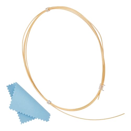 BENECREAT 0.5mm 925 Sterling Silber Echt Vergoldeter Draht 1 m Halbweicher Runder Schmuckdraht Mit Poliertuch Für Ringe Armreifen Schmuckherstellung von BENECREAT