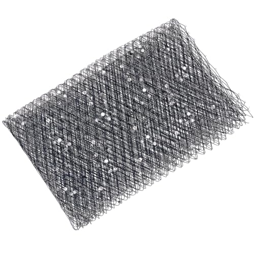 BENECREAT 1 m Vogelkäfig Schleiernetzstoff 42.5cm Schwarzer Russischer Millinery Netzstoff Tüllstoff Netzhut Schleier Mit Klarem Diamanten Für Hochzeitsdekoration DIY Brautschleier von BENECREAT