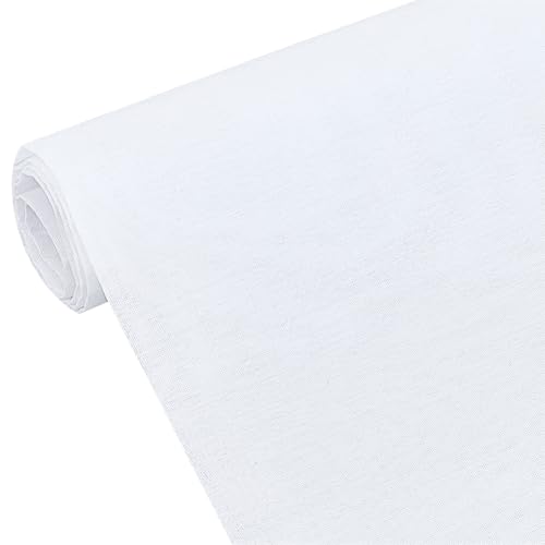 BENECREAT 1.1x1m Weißer Baumwoll-Einlagestoff, Gewebte Baumwolle Zum Aufbügeln, Schmelzbare Einlage Bügelfutterstoff Für Blusen, Kragen, DIY-Nähzubehör, 0.2mm Dick von BENECREAT