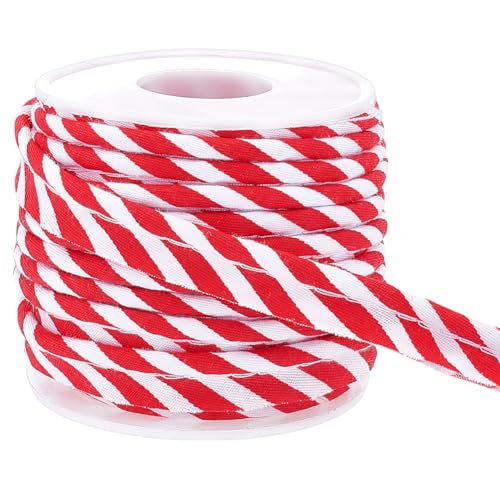 BENECREAT 10,94 Yards/10 m Schrägband mit roten Streifen, 12mm Schrägband mit einfacher Falte zum Nähen und Quilten für Cheongsam-Dekoration, zum Nähen von Paspeln für Kleidung BENECREAT 10,94 Yards/10 m Schrägband mit roten Streifen, 12mm Schrägband mit einfacher Falte zum Nähen und Quilten für Cheongsam-Dekoration, zum Nähen von Paspeln für Kleidung von BENECREAT