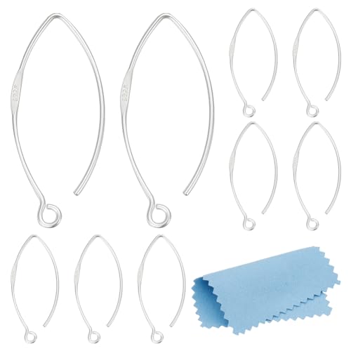 BENECREAT 10 Stück 925 Sterlingsilber-Ohrringhaken, 30 mm Französischer Ohrhaken, Flache Marquise-Ohrringhaken, Ohrhaken-Verbinder Mit S925-Stempel Für Die Herstellung von Ohrring-Schmuck BENECREAT 10 Stück 925 Sterlingsilber-Ohrringhaken, 30 mm Französischer Ohrhaken, Flache Marquise-Ohrringhaken, Ohrhaken-Verbinder Mit S925-Stempel Für Die Herstellung von Ohrring-Schmuck von BENECREAT