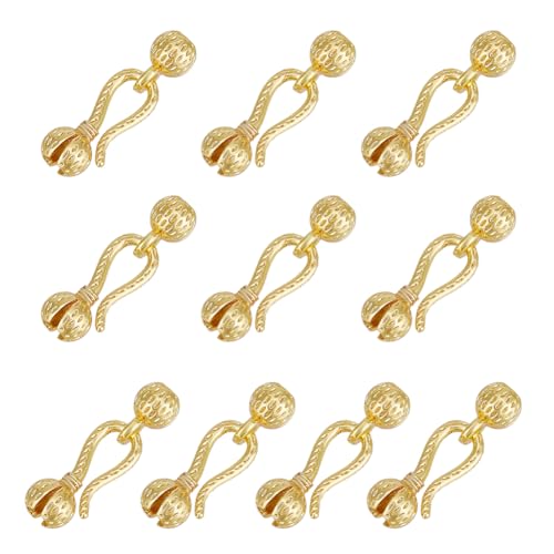 BENECREAT 10 Stück Echte 18K Vergoldete Doppel Crimp Abdeckungsperlen Mit Haken 6.3x4.5x4mm Goldfarbene Quetschperlen Zum Basteln Und Herstellen von Schmuck Gesamtlänge: 16.3mm BENECREAT 10 Stück Echte 18K Vergoldete Doppel Crimp Abdeckungsperlen Mit Haken 6.3x4.5x4mm Goldfarbene Quetschperlen Zum Basteln Und Herstellen von Schmuck Gesamtlänge: 16.3mm von BENECREAT
