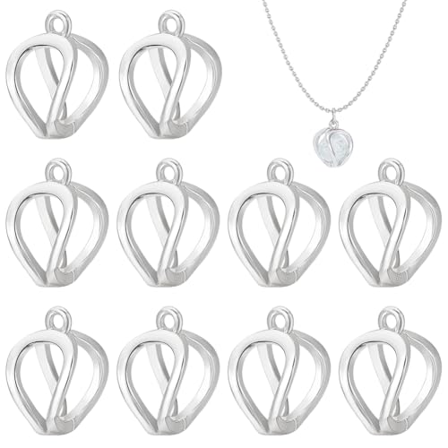 BENECREAT 10 Stück echte, platinierte Perlen-Verstärker-Verschlüsse, Halsketten-Kürzer-Verschluss, Tropfen-Faltverschlüsse, 1,4 x 1 x 0,8 cm, Lock-Verlängerung für Perlenketten von BENECREAT