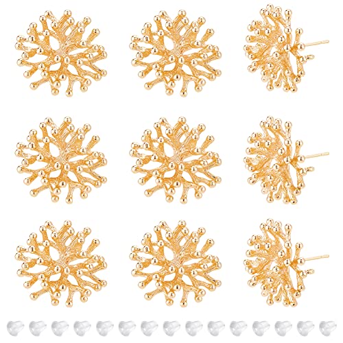 BENECREAT 10 Stück echte 18 Karat vergoldete Korallenzweige Ohrring-Erkenntnisse, Messing flache Ohrringstecker mit 30 Stück Ohrmuttern Verschlüsse für Schmuck-Ohrringherstellung, Loch: 1,2 mm BENECREAT 10 Stück echte 18 Karat vergoldete Korallenzweige Ohrring-Erkenntnisse, Messing flache Ohrringstecker mit 30 Stück Ohrmuttern Verschlüsse für Schmuck-Ohrringherstellung, Loch: 1,2 mm von BENECREAT