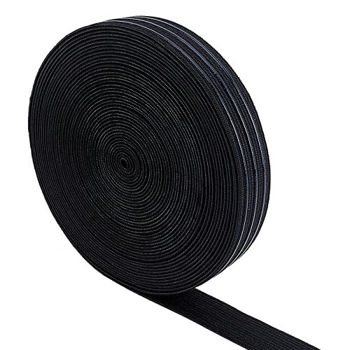 BENECREAT 10 Yards/9m 25mm Breites Rutschfestes Gummiband Gerades Silikon-Elastisches Greifband Flacher Bund Für Das Nähen von Kleidungsstücken, Schwarz BENECREAT 10 Yards/9m 25mm Breites Rutschfestes Gummiband Gerades Silikon-Elastisches Greifband Flacher Bund Für Das Nähen von Kleidungsstücken, Schwarz von BENECREAT