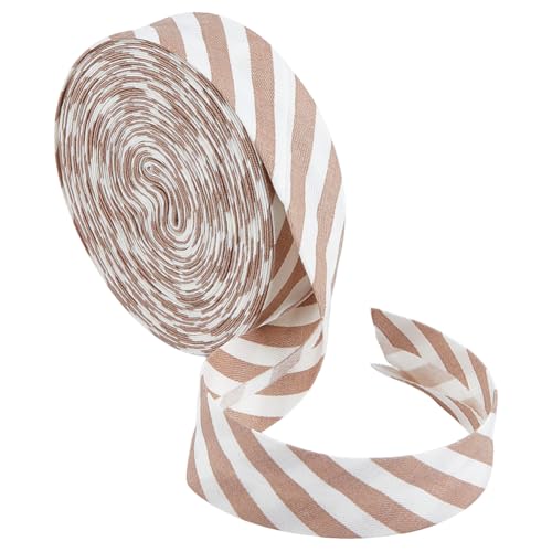 BENECREAT 10 m/10,94 Yards Kamelweiß gestreiftes Schrägband, 20mm breites gestreiftes Band Polyester-Twill gestreiftes Paspelband zum Nähen von DIY-Kleidungsstücken, Säumen, Paspelieren BENECREAT 10 m/10,94 Yards Kamelweiß gestreiftes Schrägband, 20mm breites gestreiftes Band Polyester-Twill gestreiftes Paspelband zum Nähen von DIY-Kleidungsstücken, Säumen, Paspelieren von BENECREAT