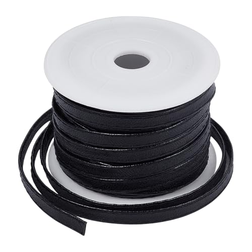 BENECREAT 10 m Flaches Lederband Schwarzes Bündellederband Mit Nähten Lederschnurstreifen Für Umhängetasche Kleidung Gürteltasche Schnürung BENECREAT 10 m Flaches Lederband Schwarzes Bündellederband Mit Nähten Lederschnurstreifen Für Umhängetasche Kleidung Gürteltasche Schnürung von BENECREAT