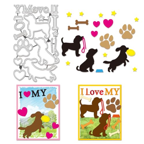 BENECREAT 10.6x18cm Hund Stanzformen, Ich liebe Meine Hunde Stanzschablonen für Scrapbooking, Fotoalbum, Grußkartenherstellung, 0.8mm Dick BENECREAT 10.6x18cm Hund Stanzformen, Ich liebe Meine Hunde Stanzschablonen für Scrapbooking, Fotoalbum, Grußkartenherstellung, 0.8mm Dick von BENECREAT
