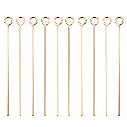 BENECREAT 100 STÜCKE 18 Karat Reales Gold Überzogene Augenbolzen, 45mm für DIY Schmuckzubehör Machen Ohrringe Armbänder Halsketten Ketten - 0,7mm Dick BENECREAT 100 STÜCKE 18 Karat Reales Gold Überzogene Augenbolzen, 45mm für DIY Schmuckzubehör Machen Ohrringe Armbänder Halsketten Ketten - 0,7mm Dick von BENECREAT