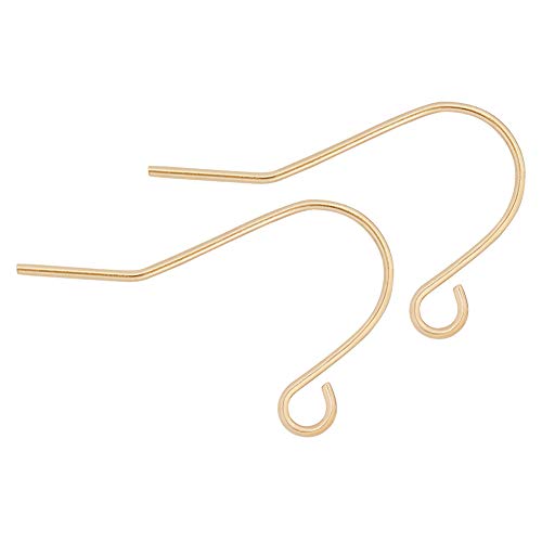 BENECREAT 100 Stück 18 Karat vergoldete französische Ohrringhaken mit Schlaufen baumeln Ohrring Befunde für die Herstellung von DIY Ohrringen, 13x20x0.7mm von BENECREAT