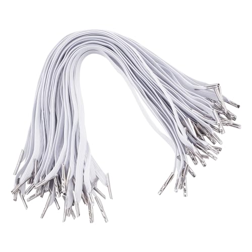 BENECREAT 100 Stück Elastische Stachelschnur, 26cm Weißes Flaches Elastisches Kordel-Stretch-Loop-Band, Elastisches Riemenband Mit Metall-Widerhakenenden Für Partyhut, Reise BENECREAT 100 Stück Elastische Stachelschnur, 26cm Weißes Flaches Elastisches Kordel-Stretch-Loop-Band, Elastisches Riemenband Mit Metall-Widerhakenenden Für Partyhut, Reise von BENECREAT