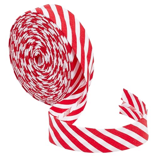 BENECREAT 10m/10.94 Yards Rot Weiß Streifen Bias Binding, 21mm breit Weihnachten gestreiftes Band Polyester Twill gestreiftes Paspelband für DIY Kleidungsstück nähen Säumen Paspelierung Quilten BENECREAT 10m/10.94 Yards Rot Weiß Streifen Bias Binding, 21mm breit Weihnachten gestreiftes Band Polyester Twill gestreiftes Paspelband für DIY Kleidungsstück nähen Säumen Paspelierung Quilten von BENECREAT