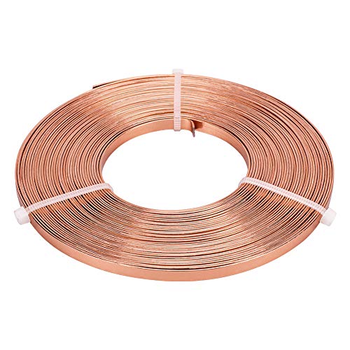 BENECREAT 10m (32FT) 5mm breiter flacher Schmuck Basteldraht 18 Gauge Aluminiumdraht für Lünette, Bildhauerei, Armatur, Schmuckherstellung - Töpferei gelb, 10m/Rolle von BENECREAT