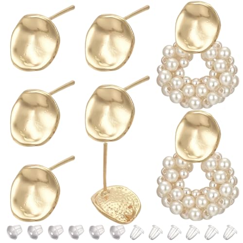 BENECREAT 12 Stück 18 Karat echt-vergoldetes Messing, runde Ohrstecker, 15 mm, gehämmerte Ohrring-Fundstücke mit 30 Stück Ohrmuttern für DIY-Ohrringe, Schmuck, Bastelzubehör BENECREAT 12 Stück 18 Karat echt-vergoldetes Messing, runde Ohrstecker, 15 mm, gehämmerte Ohrring-Fundstücke mit 30 Stück Ohrmuttern für DIY-Ohrringe, Schmuck, Bastelzubehör von BENECREAT