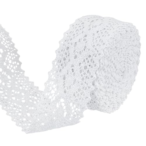 BENECREAT 12 Yards weißes Spitzenband, 6,4 cm breit, gehäkelte Baumwollspitze für Handwerk, Geschenkverpackung, Hochzeitsdekoration, Scrapbooking BENECREAT 12 Yards weißes Spitzenband, 6,4 cm breit, gehäkelte Baumwollspitze für Handwerk, Geschenkverpackung, Hochzeitsdekoration, Scrapbooking von BENECREAT