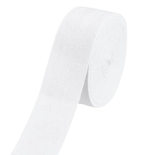 BENECREAT 12 m Baumwoll Twillband, 50mm Weißes Baumwollband Twillband Gurtband Mit Fischgrätenmuster Zum Nähen von Teppichkanten Basteln Einfassen von Nahtbesatz BENECREAT 12 m Baumwoll Twillband, 50mm Weißes Baumwollband Twillband Gurtband Mit Fischgrätenmuster Zum Nähen von Teppichkanten Basteln Einfassen von Nahtbesatz von BENECREAT